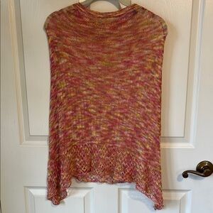 Cejon Pink and Yellow Knit Poncho